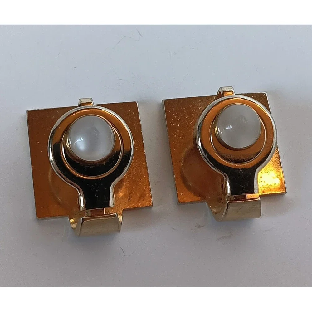 Vintage Solvar Goldtone & Black Enamel Duck Cufflinks for Non-French Cuff Shirt